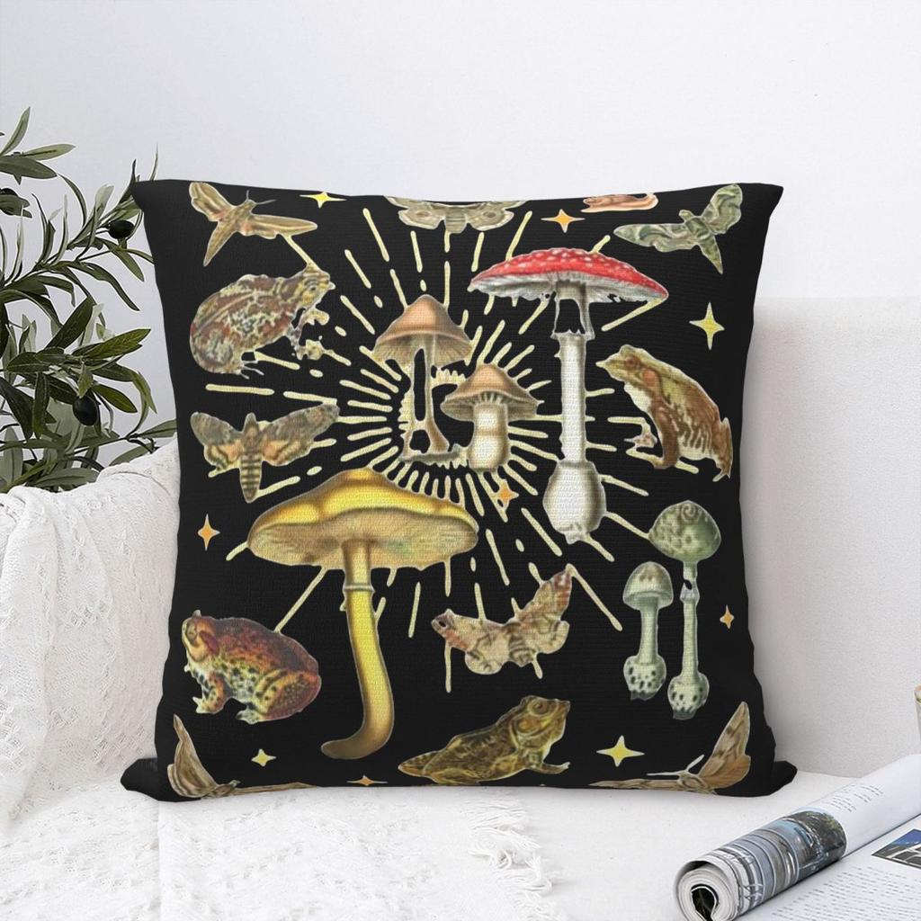 Cottagecore Aesthetic Frog Goblincore Grugne Fairycore Mushroom Pillow Covers Home Cushion Cover Cool Throw Pillow Case 4040