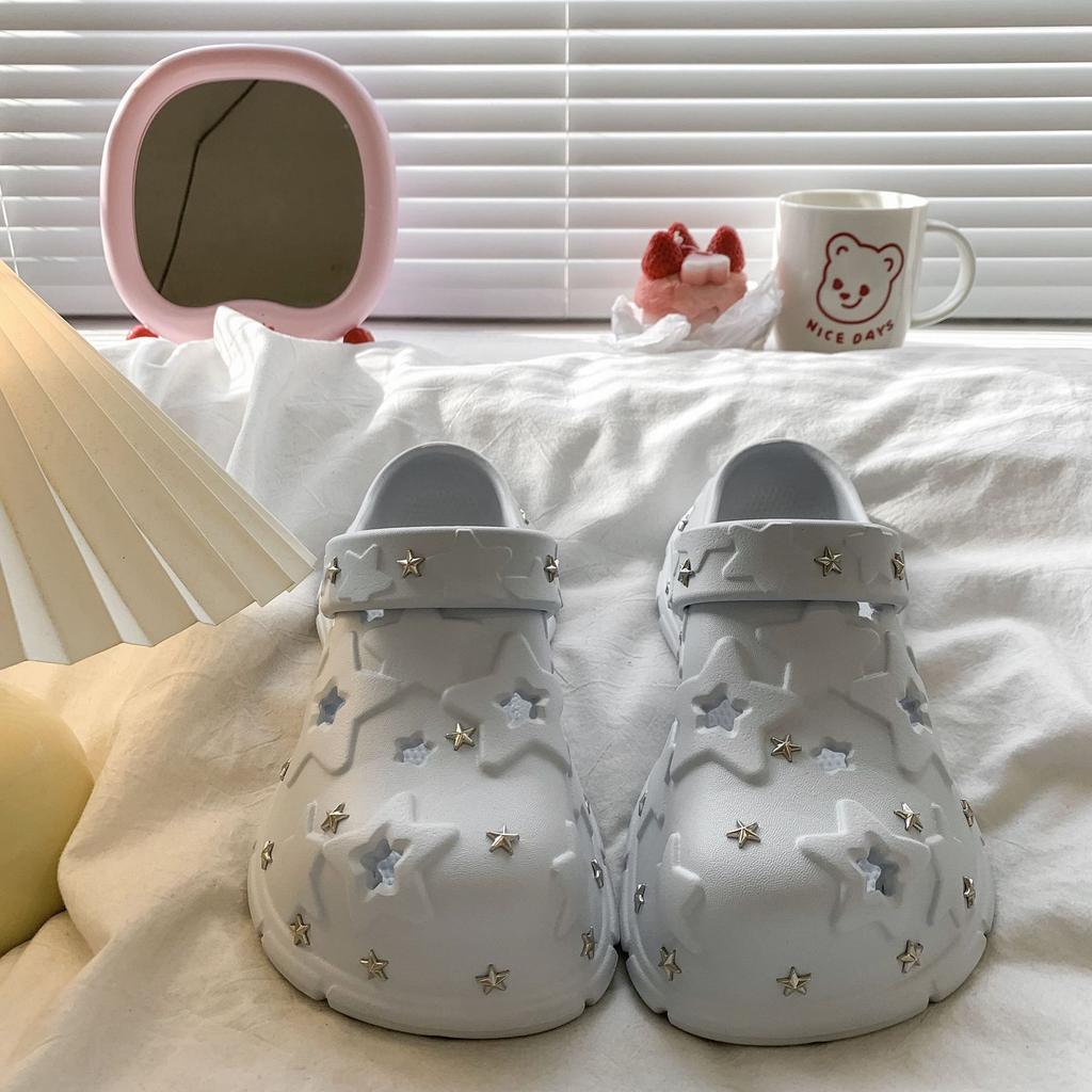 Zoccoli da Donna con Stelle per l'Estate Outdoor Comfort Suola Spessa Antiodore 2026 Nuove Pantofole Casual Rialzanti