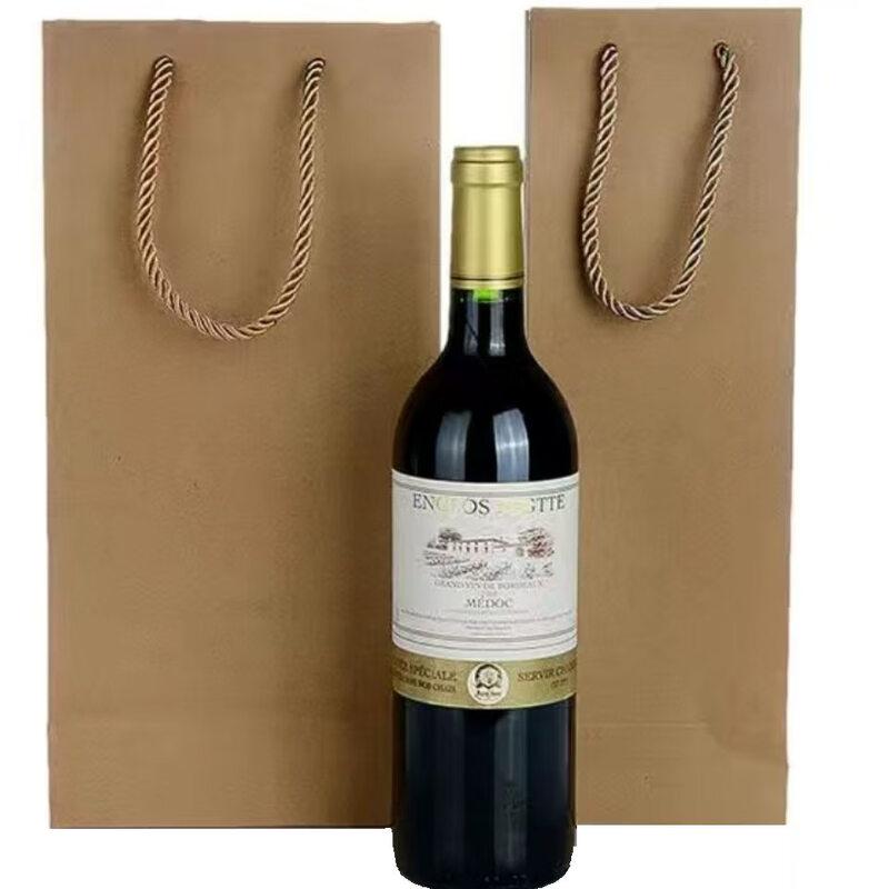 Kraft Paper Double Wine Bottle Gift Bags (Pack of 5)