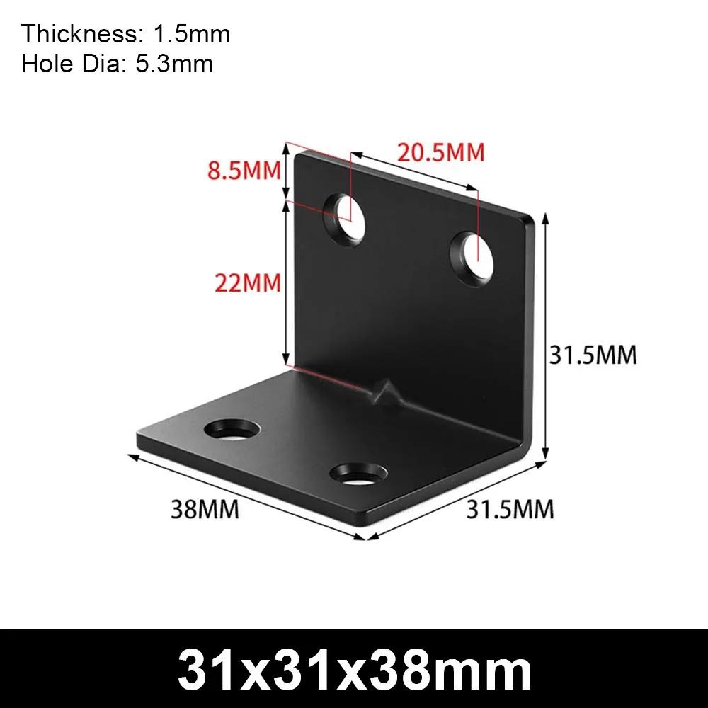 New 1Pcs Durable 90 Degree Angle Bracket Stainless Steel L-shaped Corner Stand Holes Fixed Mending Plate Furniture Hardware