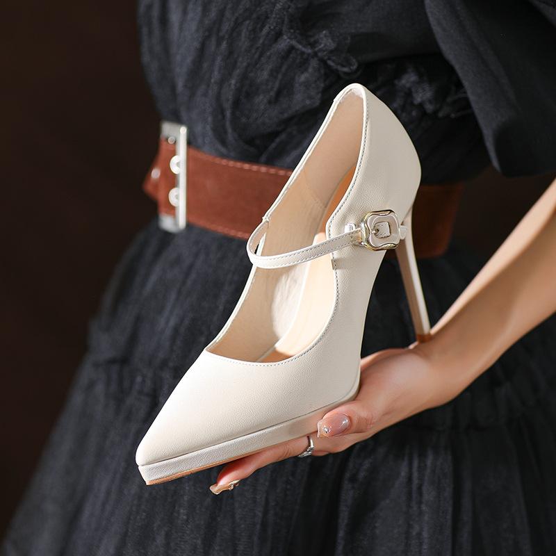 

Temperament sexy super high heels women s waterproof table black professional work single shoes etiquette not tired feet 39