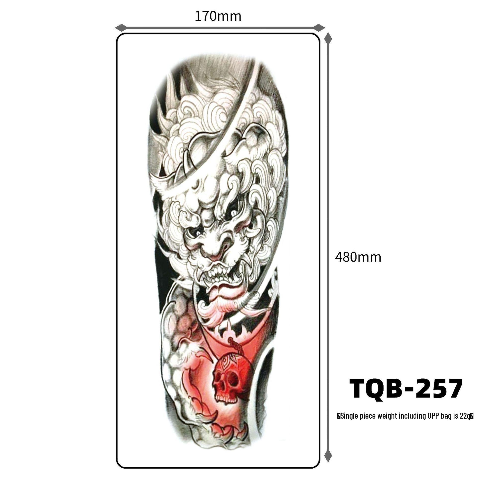 Waterproof Full Arm & Back Tattoo Sticker - Fruit & Flower Design 480x170 mm