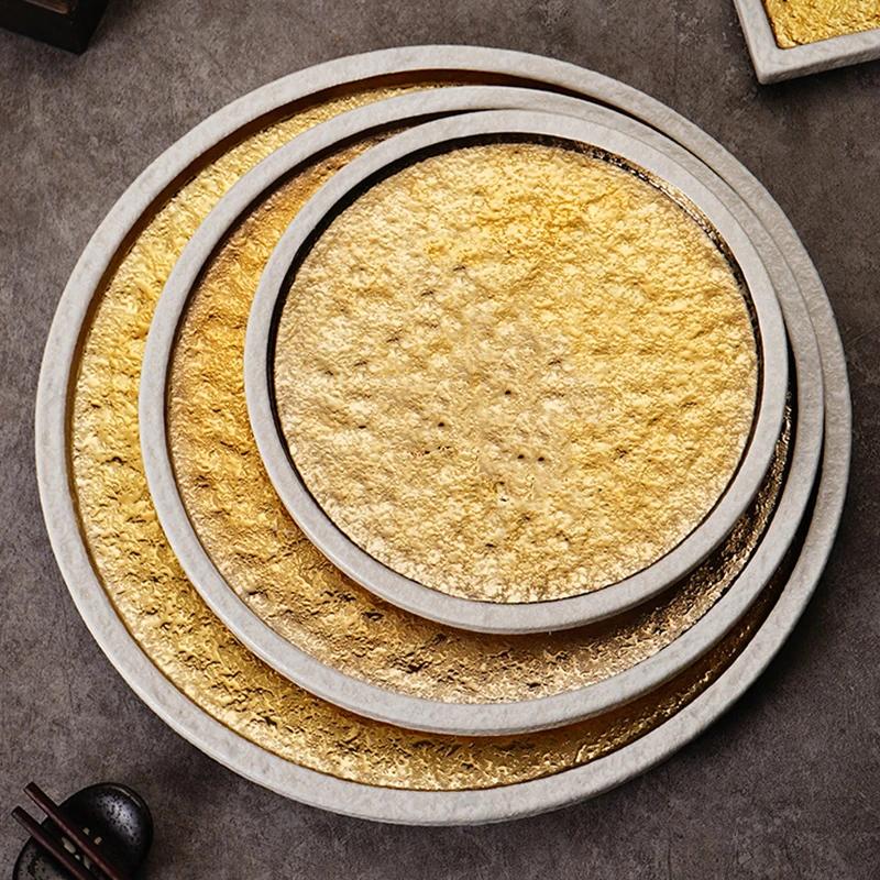 Talíř na sushi v japonském stylu Kreativní špičkové grilovací keramické talíře Retro lehký luxusní podnos na občerstvení Vynikající domácí nádobí