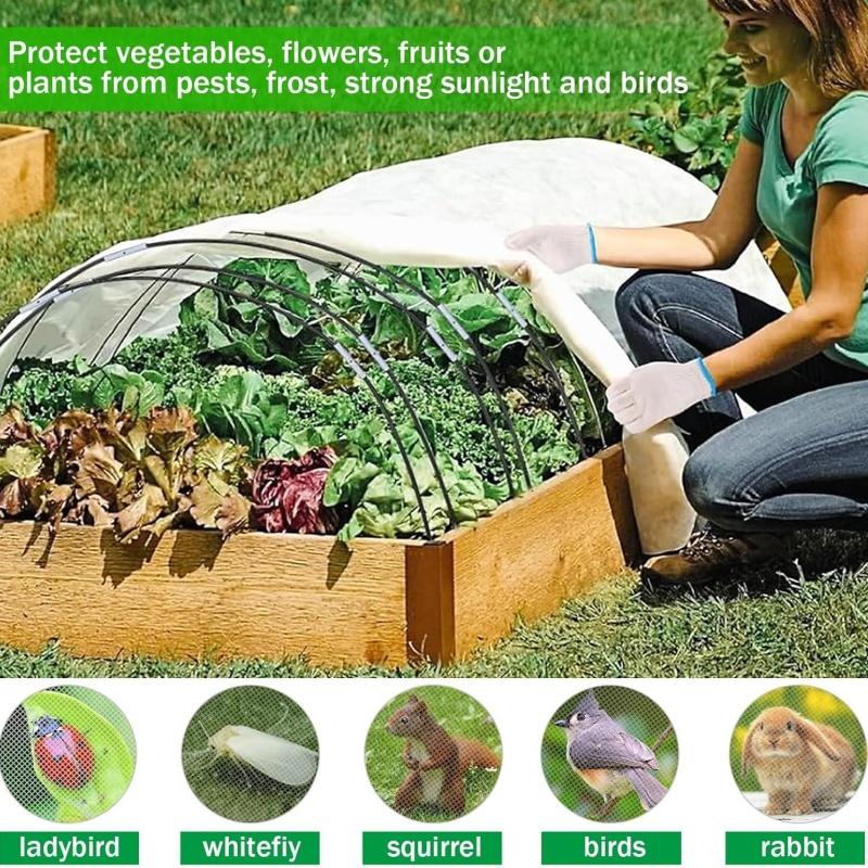 Greenhouse Hoops Kit for DIY Raised Beds with Clips Garden Grow Hoop for Netting