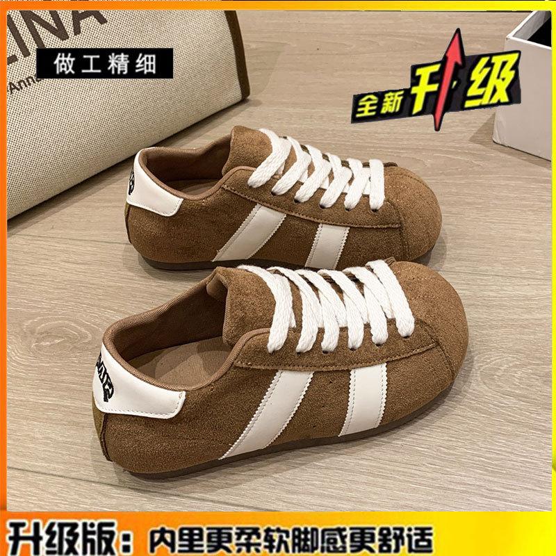Leather retro versatile German training shoes women's shoes 2025 autumn new flat bottom inner height increase leisure sports Forrest Gump shoes