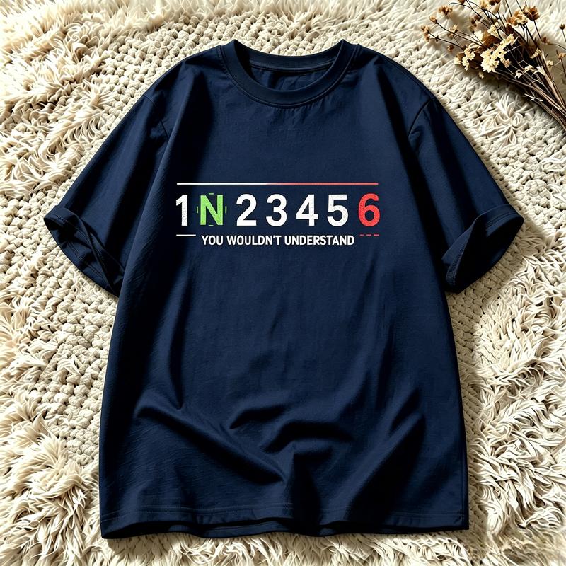 Unisexual Transmission Gear 1n23456 Graphic T Shirt Cotton Unisex Auto Lover O Neck Cotton Short Sleeve Daily Wear Tee Y2k Top
