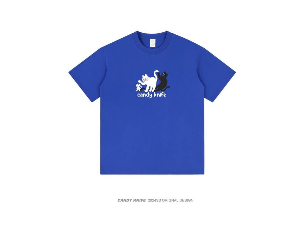 Summer Cartoon Print Unisex T-Shirt: Hong Kong Trend, Pure Cotton, Versatile, BF Style