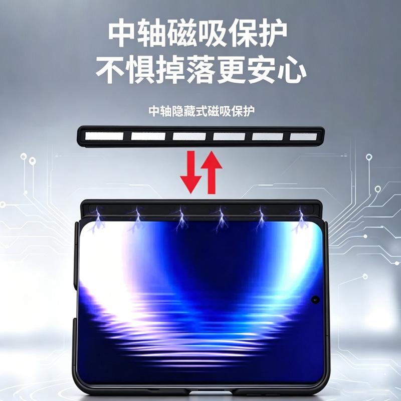 Applicable to Huawei PuraXMax mobile phone case folding matte skin feel all-inclusive dual central axis MateX7 liquid silicone