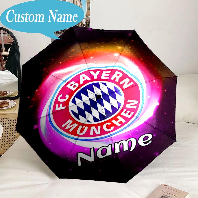 Custom Name Umbrella Bayern Munich Crest Art Umbrella 8-Frame for Travel, Camping, Casual Lightweight Portable, Essential for Family Gifts