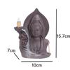 Y Artistic Purple Clay Backflow Incense Burner Zen Meditation Home Decor Buddha Aromatherapy Altar Ornament for Yoga Relaxation