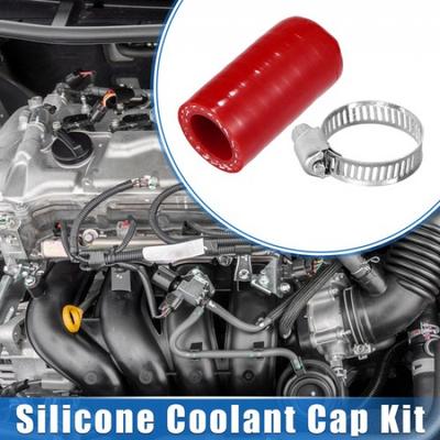 Kit de Bouchon de Radiateur en Silicone Renforcé 063" ID pour Soupape de Décharge Turbo de Voiture Rouge nouveau
