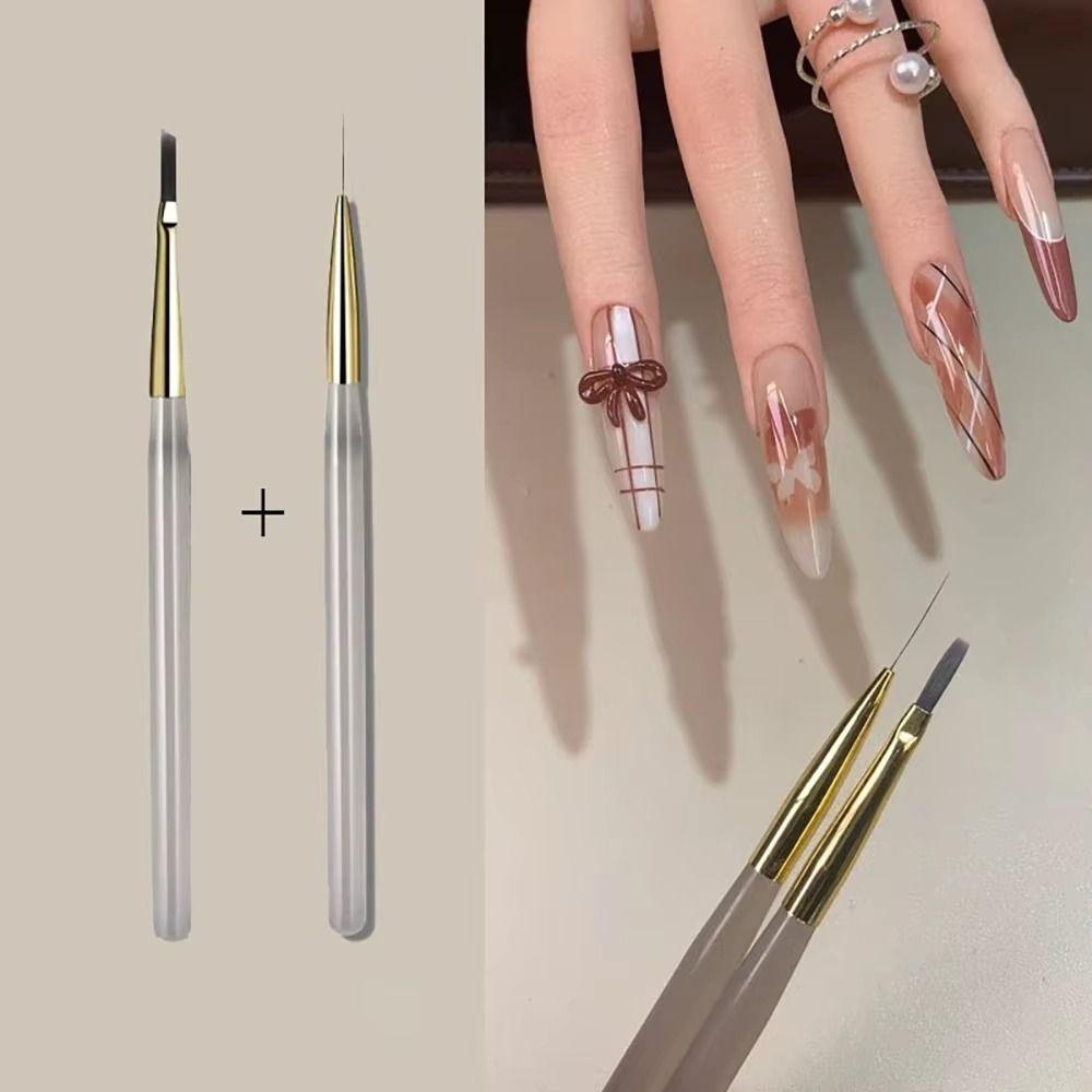 New French Plaid Nail Art Pen Professional Detail Nail Art Liner Brushes Nail Art Grid Pen for Gel Nail Polish