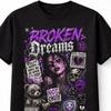 Broken Dreams Emo Goth Y2K Maximalist Graphic Unisex TShirt