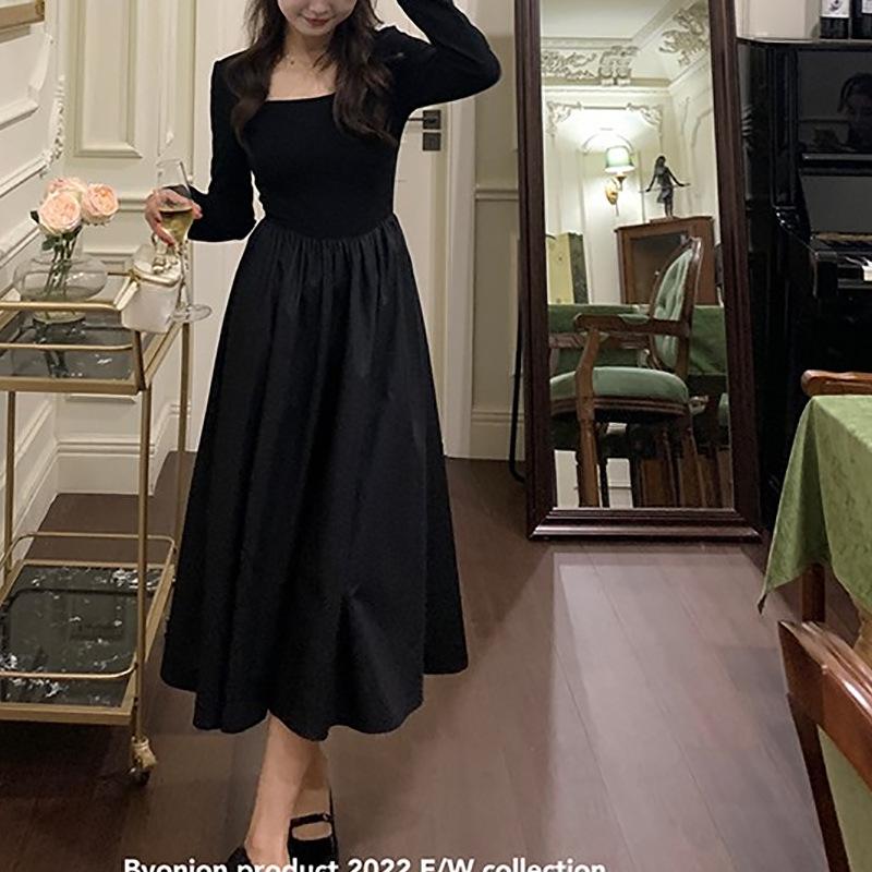 Coffee Break French Sexy Pink Dress for Women In Spring and Autumn Slim Fit Inside Sweet and Chic A-line Skirt New Style