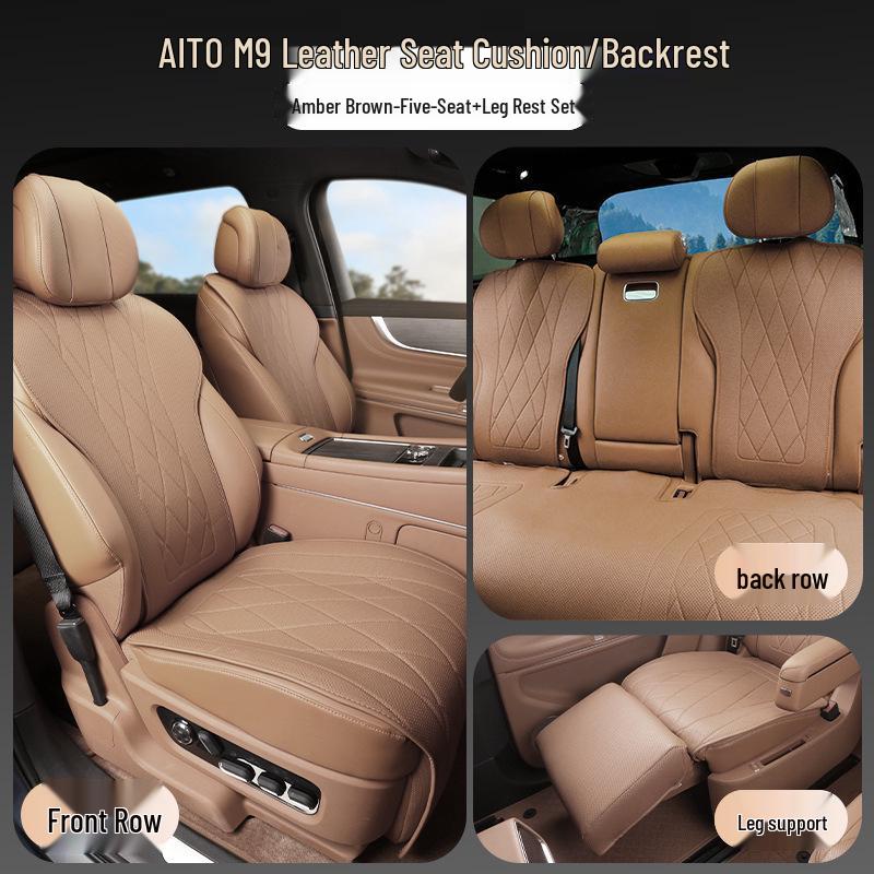 

AITO M9 Nappa Leather Car Seat Cushion - Breathable, Ventilated, All-Season Cover Dedicated Nappa Leather Cushion for Askj M9