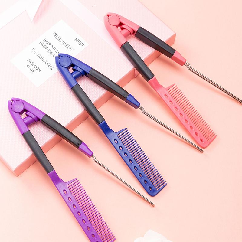 Flat Comb Straightening Comb Salon Hair Brush Combs Hairdressing Styling Hair Straightener V-Shaped Straight Comb Straightener