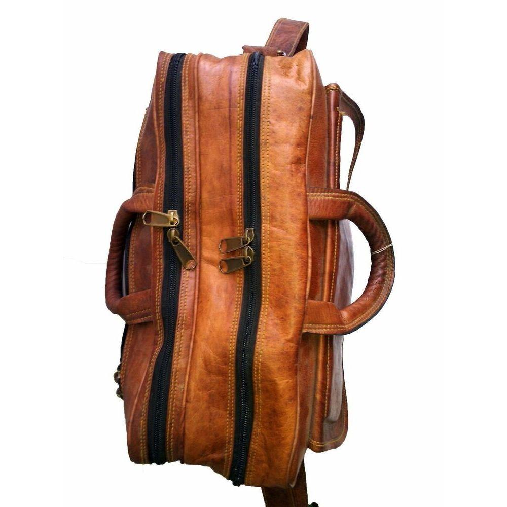 Herre Ekte Skinn Crossbody Vintage Messenger Brun Veske