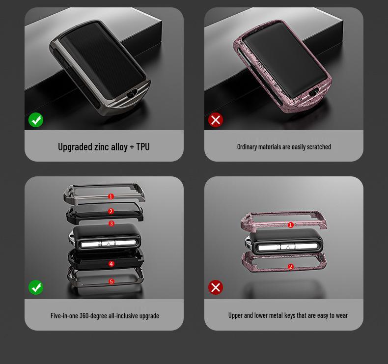 Volvo Key Cover for XC90, S90, XC40, XC60, S60 - Zinc Alloy Shell with Buckle