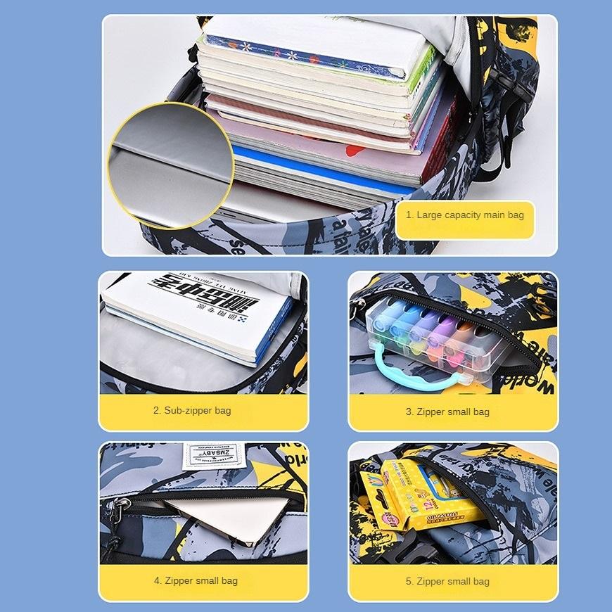 Geantă școlară de camuflaj pentru școală primară Rucsac casual ușor pentru copii BLBL5236