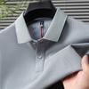 2025 Summer Men's New Solid Color Pure Cotton Loose Business Casual Polo Shirt