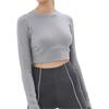 adidas T Shirts Women's Gray Crew Neck Moderate Straight Fit HD9061