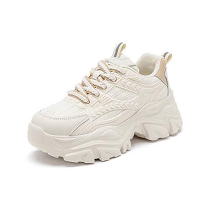 Dad shoes women's sneakers increase in height, new little white platform women's shoes casual shoes trendy one 2025