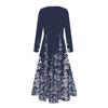 Women's  Floral,Gradient Print Midi Boho Dress Casual Long Sleeve Flowy Smocked Dresses With Pocket  Holiday Dresses for Women