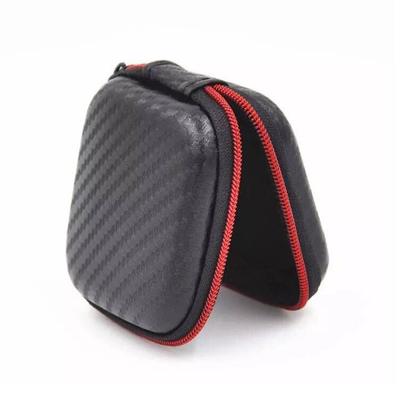 Twill Square Earphone Storage Case - Striped EVA Design