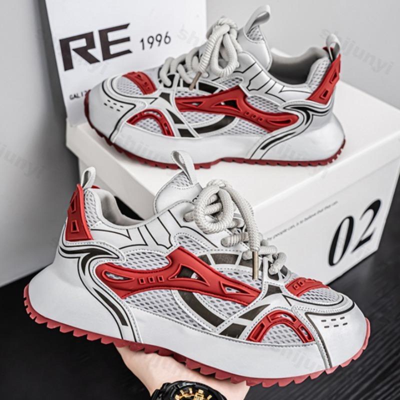 Fashion Men's Casual Sport Shoes Comfortable Mesh Breathable Fashion Sneakers 2025 Autumn New Thick Bottom Fashion Vulcanized Shoes