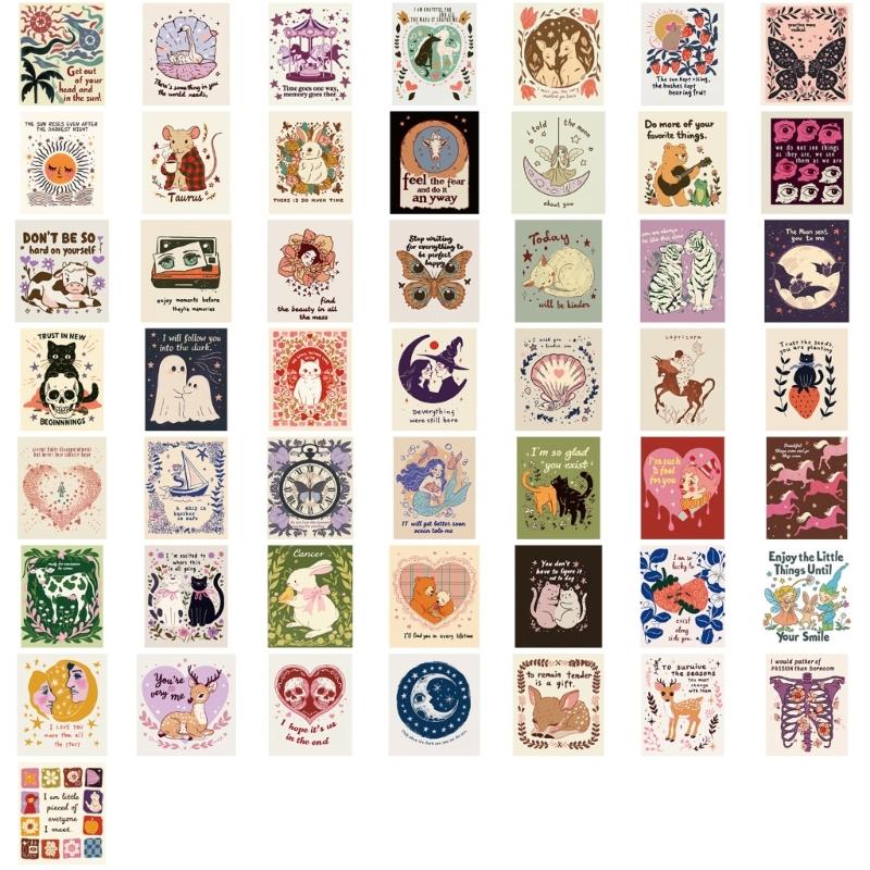 PVC Cartoon Stickers Pack Of 50 Reusable Motivational Decals Labels Safe For Kids Teens School Supplies Craft Projects