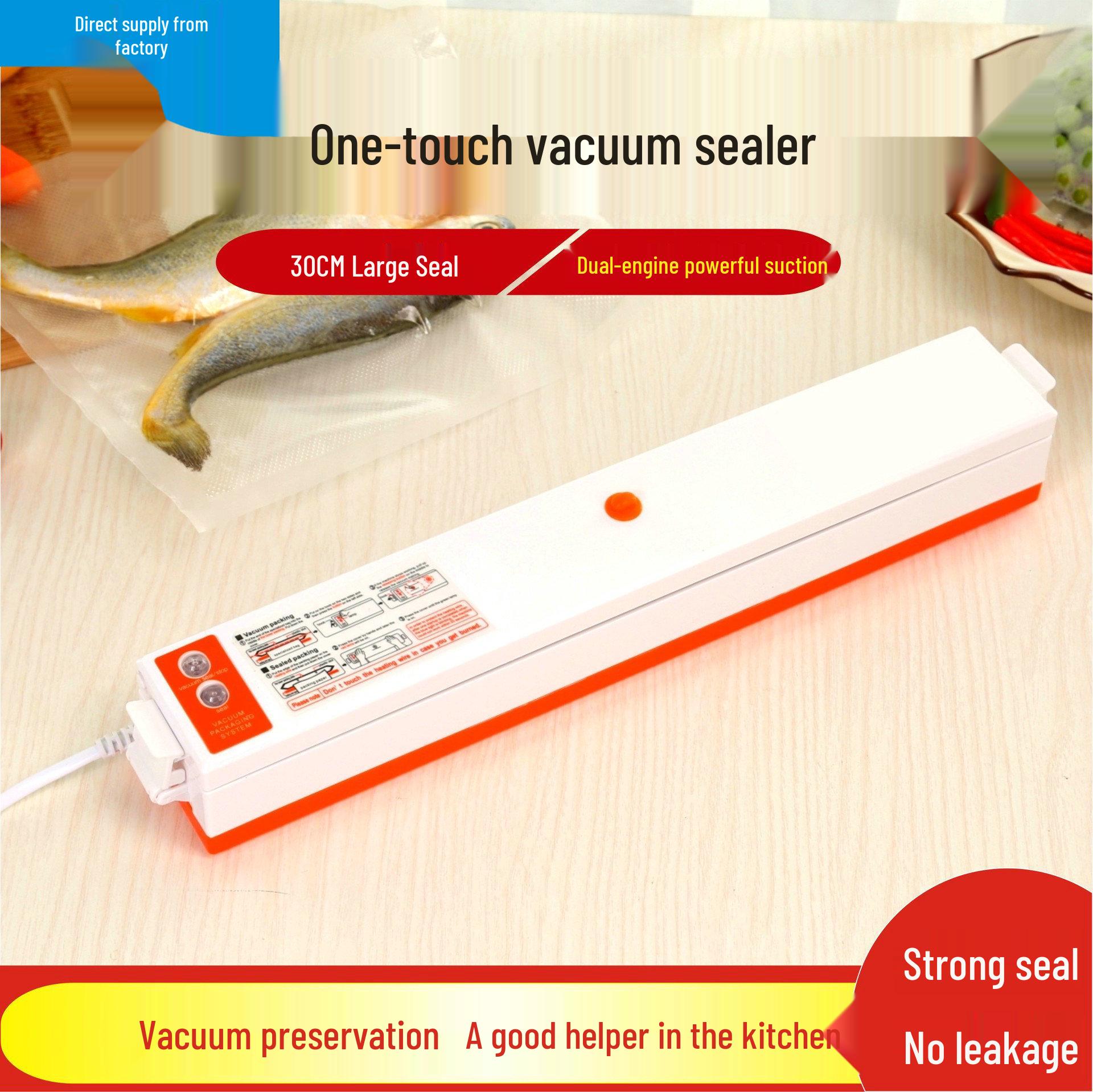 

Dual-Use Vacuum Sealer for Wet and Dry Packaging - Compact Plastic Sealing Machine Taiwanese Plug (includes 10 vacuum bags 17*25 cm)