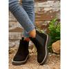 Women'S Slip-On Chunky Platform Ankle Boots - Non-Slip Rubber Sole, Cushioned Insole & Low Heel - Slip-On Closure
