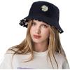 Double-sided Fisherman Hat Sun Protection Cap Cotton Outdoor Sun Hats Daisy Flower Print Student Pot Hat