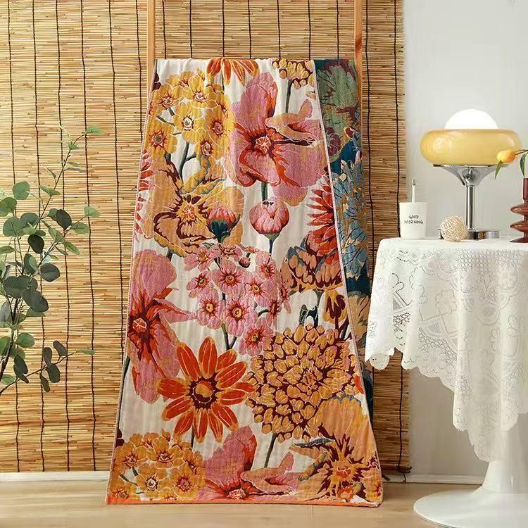 Pure Cotton Multi-Layer Gauze Blanket & Towel - Extra Large, Multipurpose use for Bath, Sofa, or Nap.