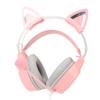 Cat Ear Gaming Headset Roseate RGB Light Adjustable Headband Wired Gaming Headphone with Mic for PC Laptop Game Console