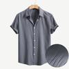 2026 Estate Nuova Camicia da Uomo a Maniche Corte Moda Casual Larga Comoda Cardigan Monocolore Collo a Revers Camicia da Uomo a Maniche Corte da Spiaggia