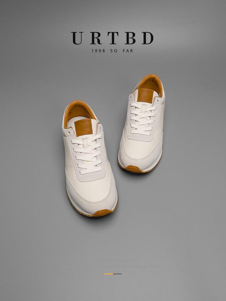 European Luxury Men's Genuine Leather Casual White Shoes - Trendy Summer Forrest Gump Style
