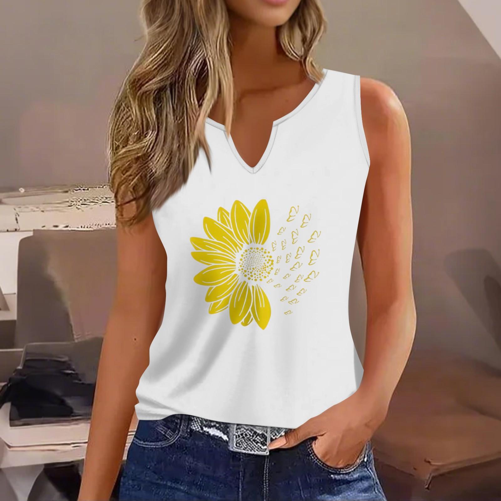 

Женский жилет Модный Повседневный Без рукавов Маленький V-образный вырез Ретро Принтованная футболка Верхняя одежда Жилет Сексуальный S белый