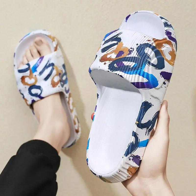 Fashion Male Slipper Eva Beach Shiatsu Bathroom Flat Indoor Men's Shoe Slides Walk Around Home House Clappers 2025 Style Summer Sale Fun
