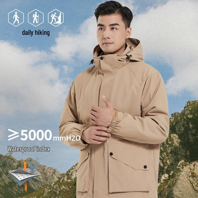 

Men s 3-in-1 Detachable Thickened Windbreaker Set S