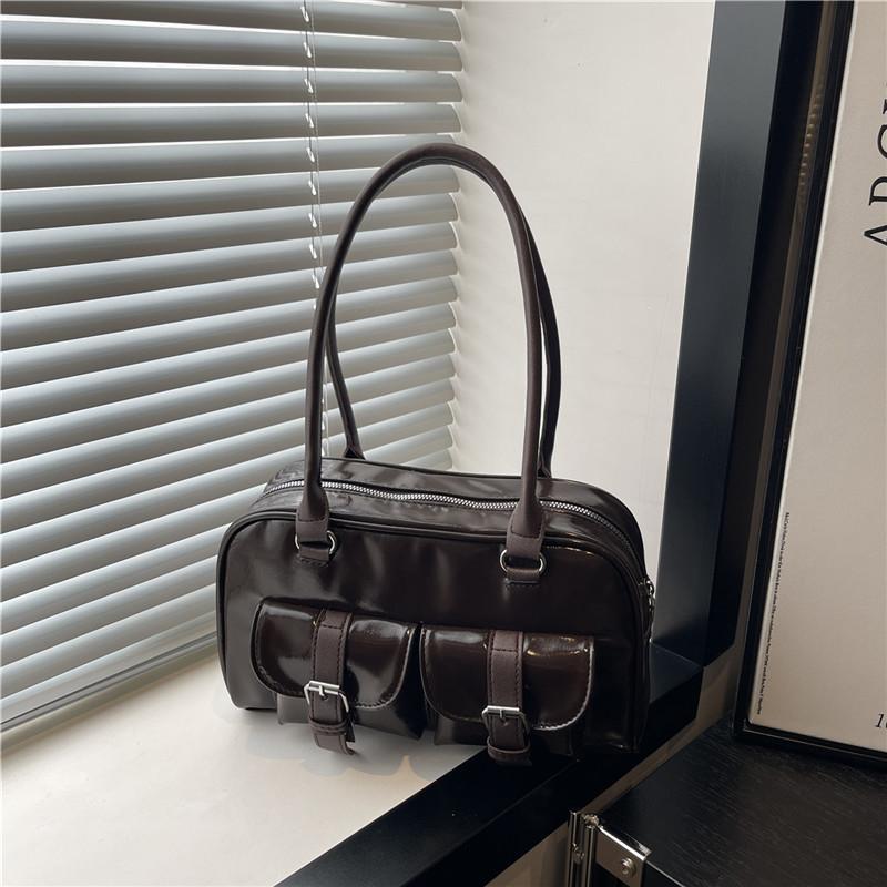 Minimalist Pu Shoulder Bag For Women With Large Capacity And Street Style For Daily Use