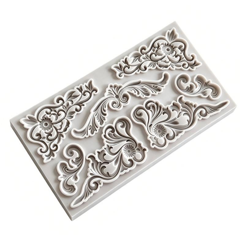 Antique Embossing Silicone Mold Food Grade Silicone For Making Candle Chocolate Fondant Cake Decorating and Clay Craft