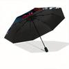 1pc Day of the Dead Fully Automatic Folding Portable Umbrella, 8 Iron Frames, Three-Fold Design, Suitable for All Seasons, Suitable for Outdoor U