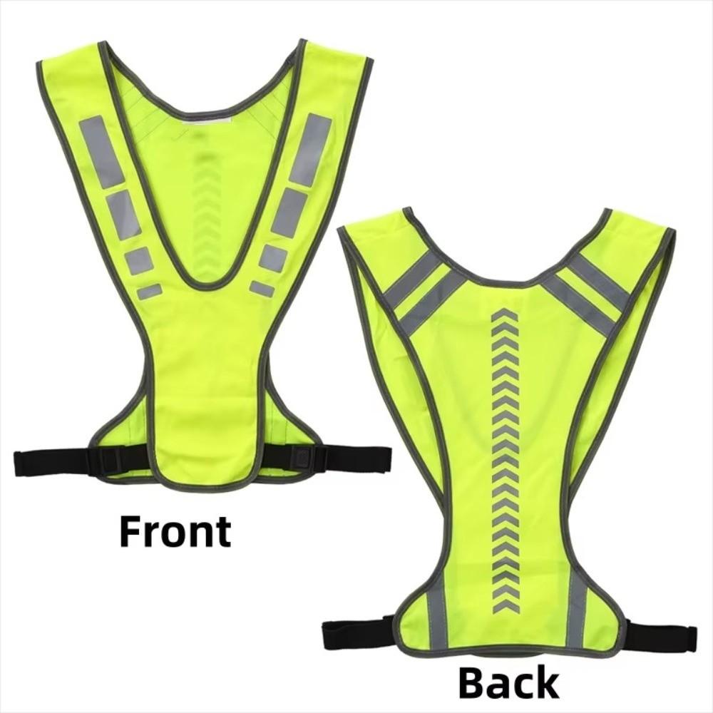 Reflective Cloth Reflective Vest Adjustable Fit Safety Jacket Protective Vest Running Jogging