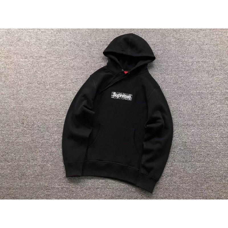 2026FW Moletom com Capuz Bandana Box Forro de Lã Algodão Masculino Jovem Streetwear