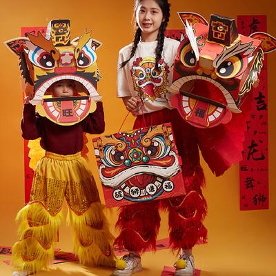 Čína Lev Dračí Loď Tanec Lampiony DIY Materiál na Výrobu Nedokončená Lví Tanec Pokrývka Hlavy Nový Rok Festival Středoléta Dekorace