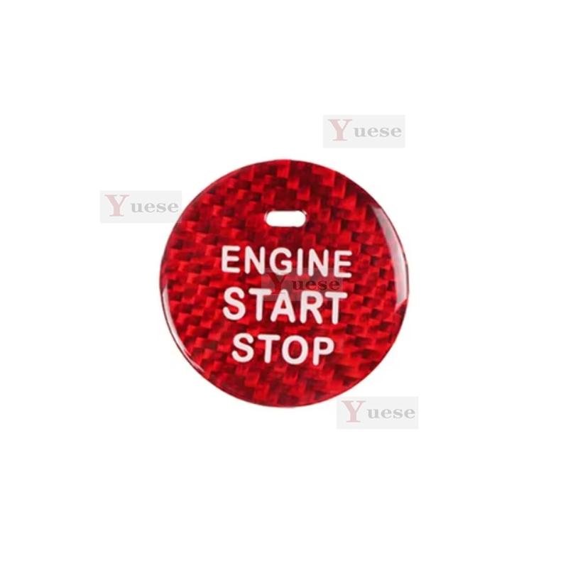 Car Engine Start Stop Button Cover Real Carbon Fiber Sticker For Toyota Highlander 2012-2013