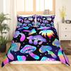 Wild Mushroom Duvet Cover Set Burgundy Plant Bedding Set For Kids Comforter Cover Soft Polyester King Queen Size With Pillowcase