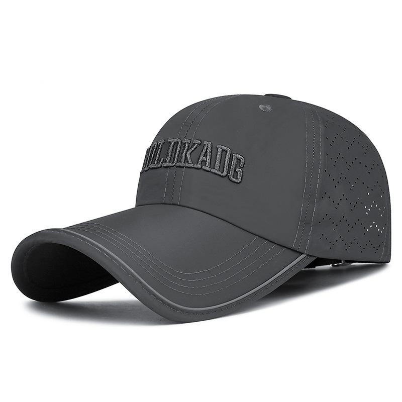 

Летняя светоотражающая быстросохнущая кепка с длинными полями, легкая дышащая бейсболка с вышитыми буквами для отдыха на открытом воздухе, солнцезащитный козырек темно-серого