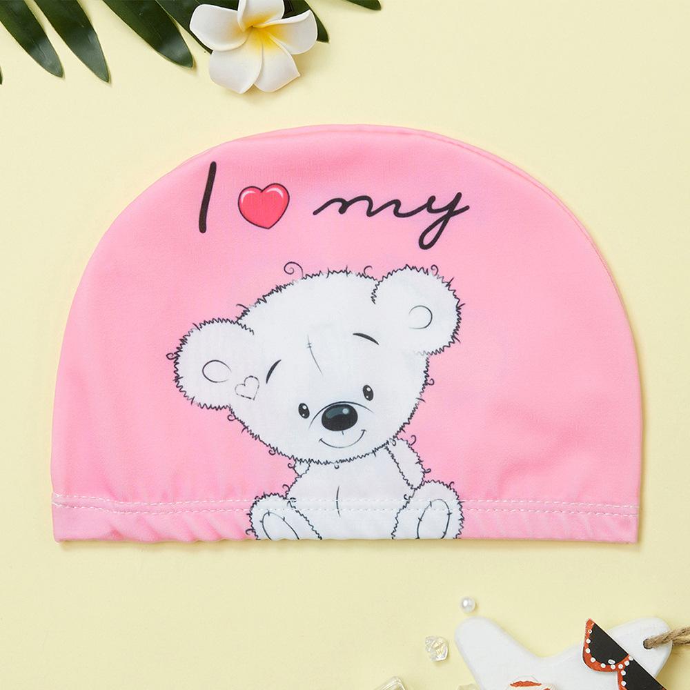 Kids Swim Cap Cartoon Pattern High Elastic Ear Protection Breathable for Pool Swimming Boys Girls Comfort Fit